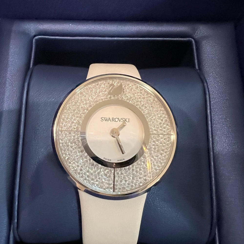 Swarovski Silver and White Crystal Women's Watch